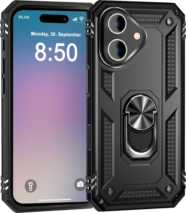 Immagine prodotto Nalia Coperchio ad anello antiurto in stile militare (Apple iPhone 16 Plus)