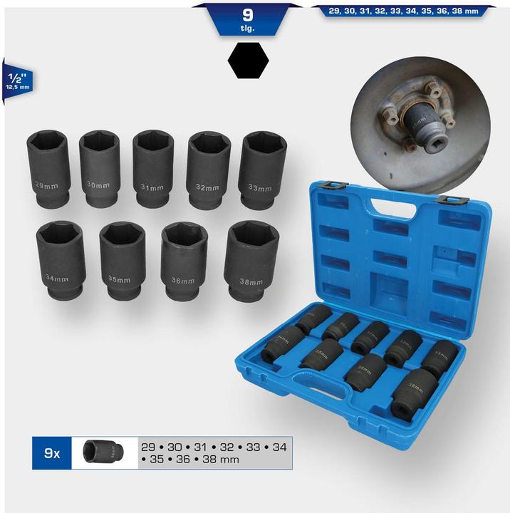 Actual product image Brilliant Tools Drive shaft socket set, 9 pcs.