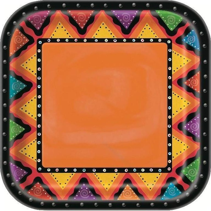 Actual product image Unique Party Mexican Disposable Plates (Pack of 8) (8 x)