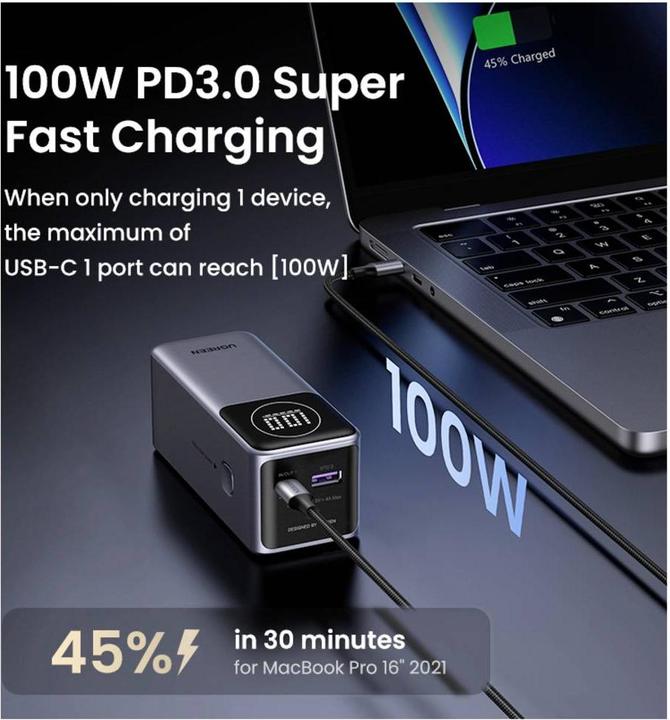 Produktbild Ugreen Fast Charging Powerbank (12000 mAh, 44.40 Wh)