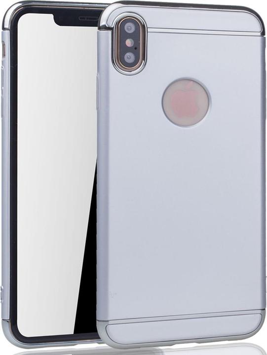Produktbild König Design Apple iPhone XS Max Hülle Case Handy Cover Schutz Etui Schutzhülle Bumper Silber (Apple iPhone XS Max)