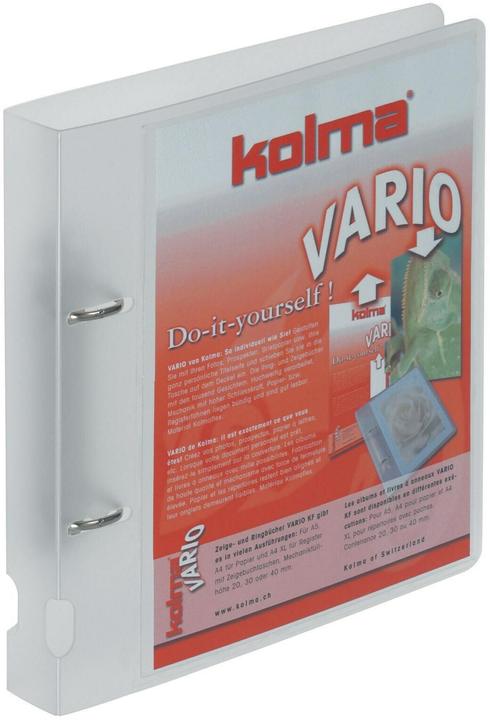 Actual product image Kolma Ring binder Vario A5 2 rings filling height 2 cm colourless (A5, 20 mm, 1 Piece)