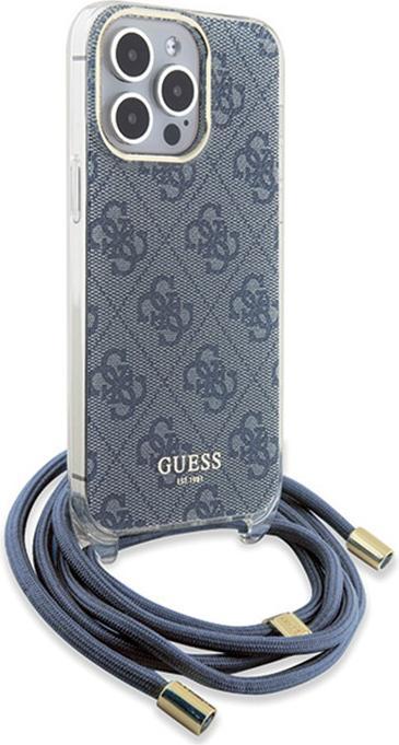 Produktbild Guess GUHCP15LHC4SEB iPhone 15 Pro 6.1" niebieski/blue hardcase Crossbody Cord 4G Print (Apple iPhone 15 Pro)