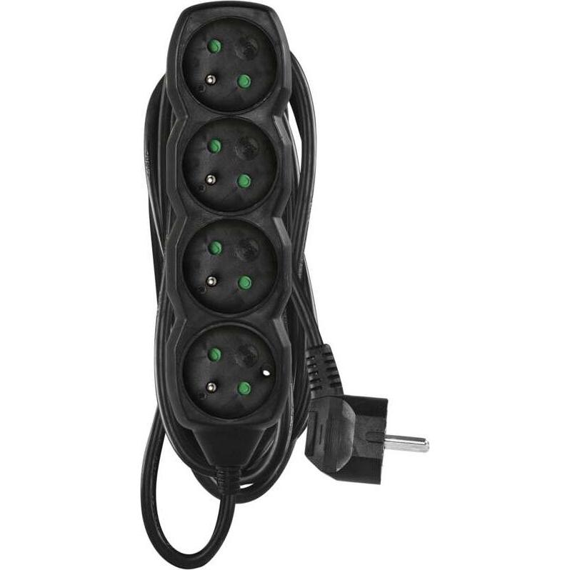 Emos, Steckdosenleiste, Verlängerungskabel mit Erdung 4 Steckdosen schwarz 5m (PC0415) (4 x, 5 m)