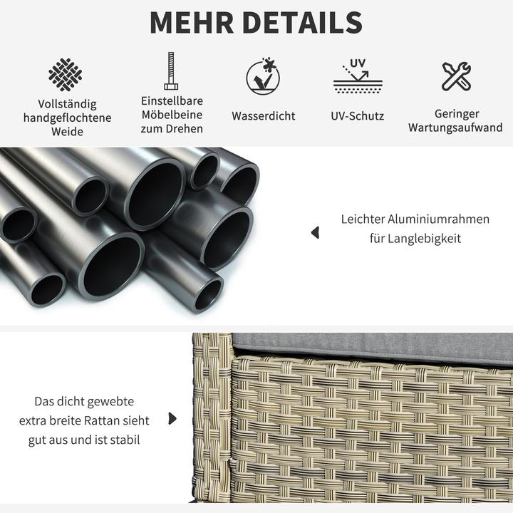 Produktbild Outsunny Polyrattan Set Gartengarnitur mit Couchtisch
