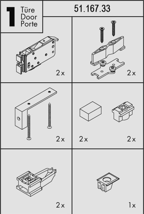 Actual product image HAWA Sliding door hardware Divido 80 H DS3