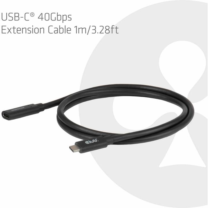 Productafbeelding Club 3D Club3D Kabel USB 4 Typ C 1m Verlängerung 40Gbps St/Bu (1 m, 240 W)