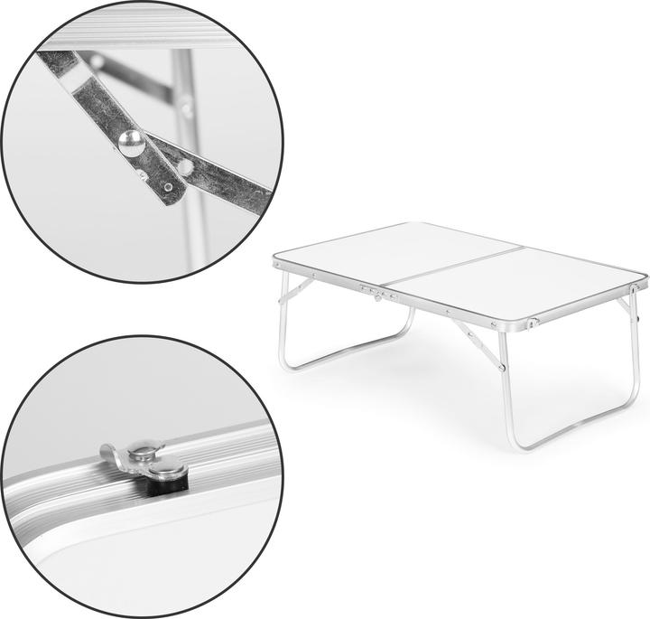 Produktbild MultiGarden Kleiner Camping-Picknicktisch klappbar 60x40 cm Weiss