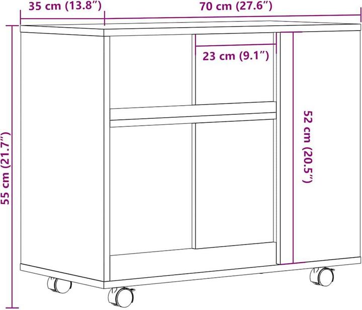 Immagine prodotto vidaXL Beistelltisch Artisan-Eiche 70x35x55 cm Holzwerkstoff Ablagetisch (70 x 35 x 55 cm)