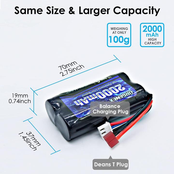 Immagine prodotto Urgenex RC 7.4 V Li-Ion Akku 2000 mAh (7.40 V, 2000 mAh)