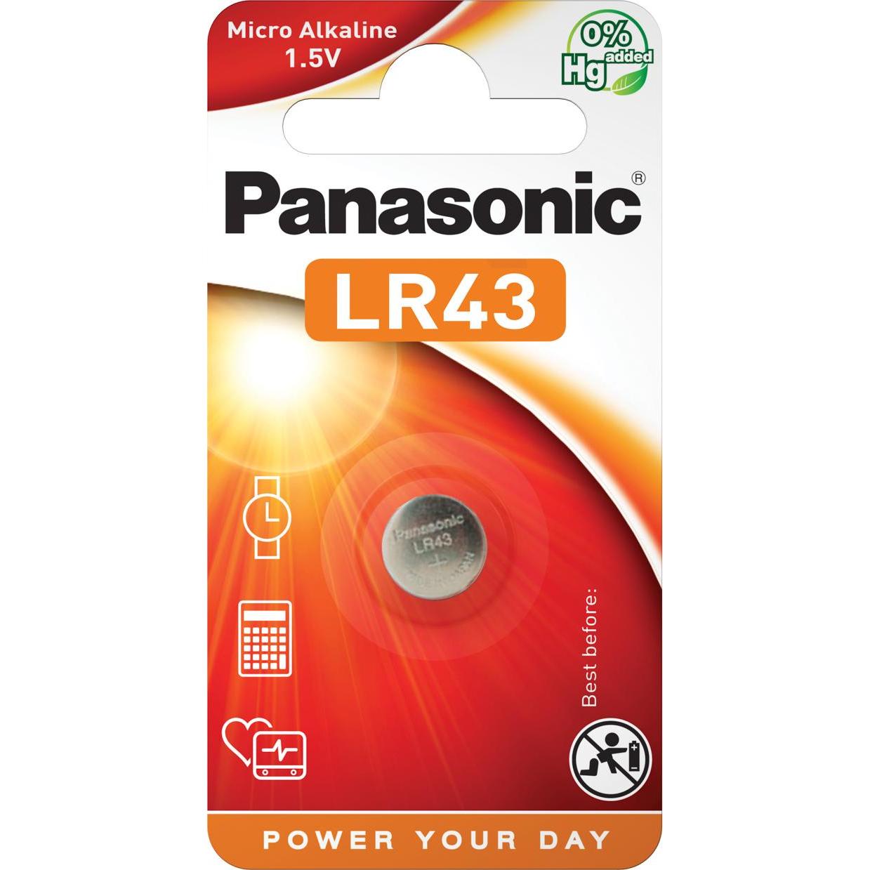 Panasonic Micro Alkaline (1 Stk., LR43, 100 mAh), Batterien + Akkus