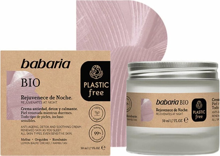 Babaria BIO crema noche antiedad detox calmante 50 ml (50 ml, Nachtcreme)