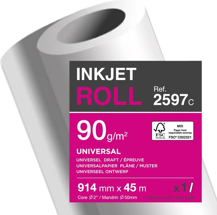 Clairefontaine Inkjet Universal (90 g/m², 4500 cm, 91.40 cm)