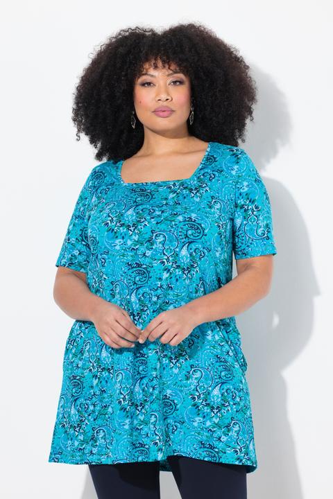 Produktbild Ulla Popken Longshirt, A-Linie, Carree-Ausschnitt, Halbarm (58)