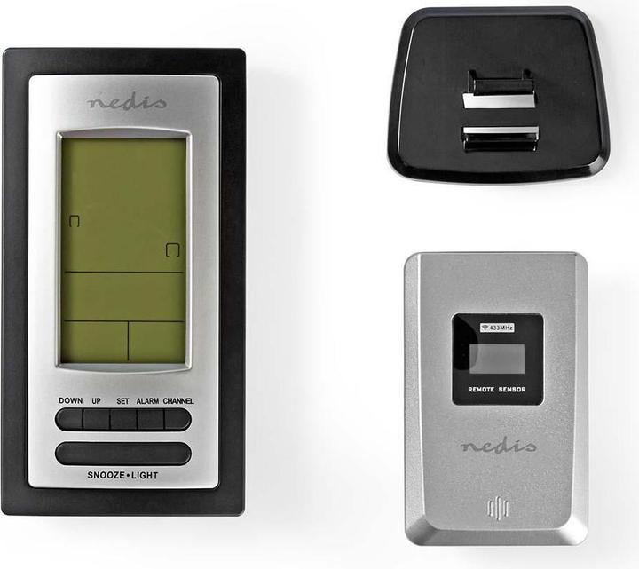 Image du produit Nedis Station météo - alarme - hygromètre - capteur extérieur - noir/argenté