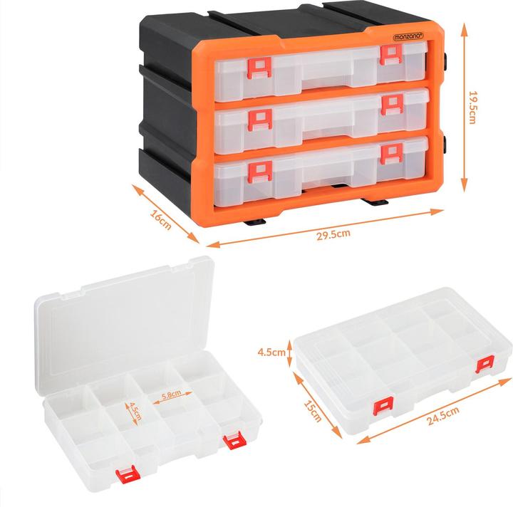 Produktbild Monzana Kleinteilemagazin (19.50 cm, 16 cm)