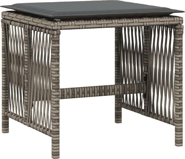 Produktbild vidaXL Gartenmöbel Essgruppe Gartengarnitur Sitzgruppe 17tlg. Grau Poly Rattan (106 cm)