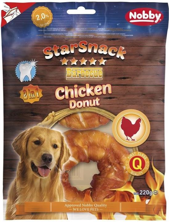 Nobby Kausnack StarSnack Barbecue Chicken Donut, 10 cm, 2 Stück (Adult, Junior, Senior, 1 Stk., 307 g)