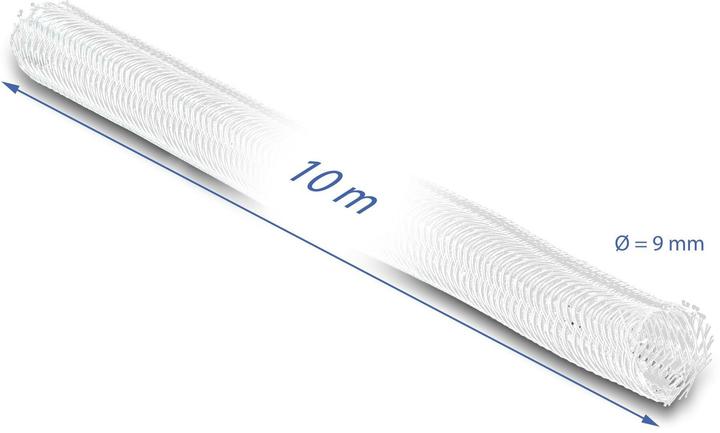 Immagine prodotto Delock Tubo intrecciato a chiusura automatica 10 m x 9 mm bianco (Tubo cavi, 1000 cm)