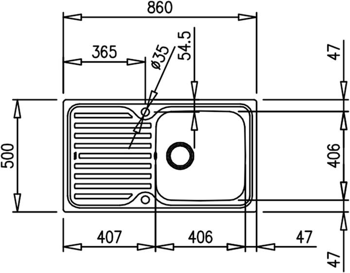 Produktbild Teka CLASSIC 1C 1E SF (Einbauspüle mit Abtropffläche, 86 cm)