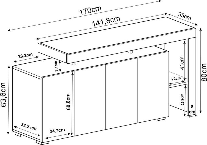 Produktbild Homitis Beliz Console (170 x 35 x 80 cm)