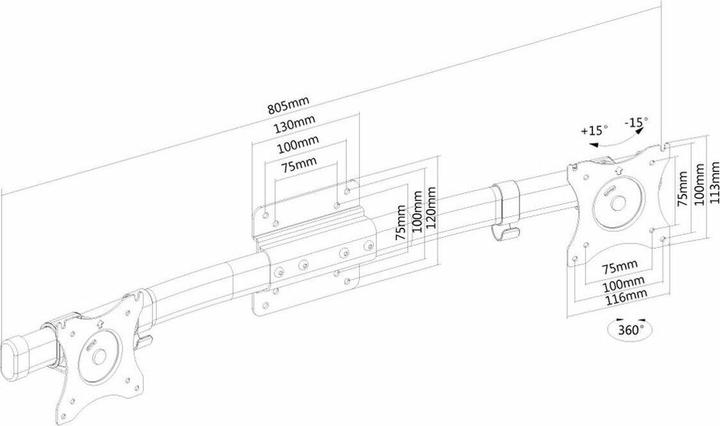 Produktbild Neomounts Fpma-Cb100black (Wand, 27", 9 kg)