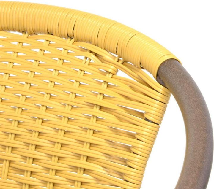 Actual product image VCM Bistrostuhl beige hellbraun Stapelstuhl Balkonstuhl Rattanstuhl Poly-Rattan