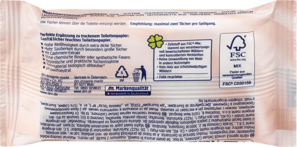 Produktbild dm Sanft&Sicher Feuchtes Toilettenpapier Deluxe Cashmere (10 Stk.)
