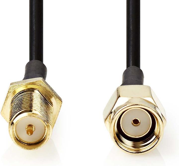 Actual product image Nedis Antenna cable | RP SMA male | RP SMA female | Gold-plated | 50 Ohm | Individually shielded | 5.00 (50 dB, Antenna cable)