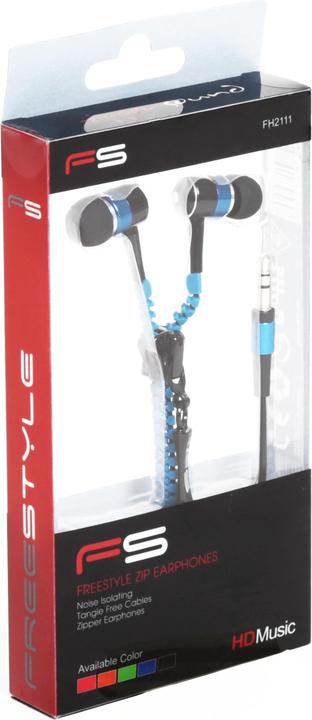 Actual product image Omega Platinet FH2111 Headphones In-ear connector Blue (Cable)