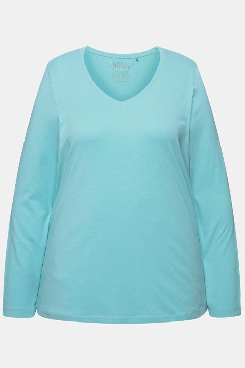 Produktbild Ulla Popken Shirt, Slim, V-Ausschnitt, Langarm (60)