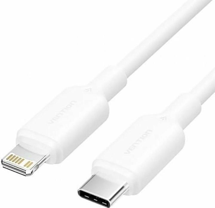 Produktbild Vention USB 2.0 Type-C Male to Lightning Male 3A Cable 2M White PVC Type (2 m, USB 2.0, 27 W)