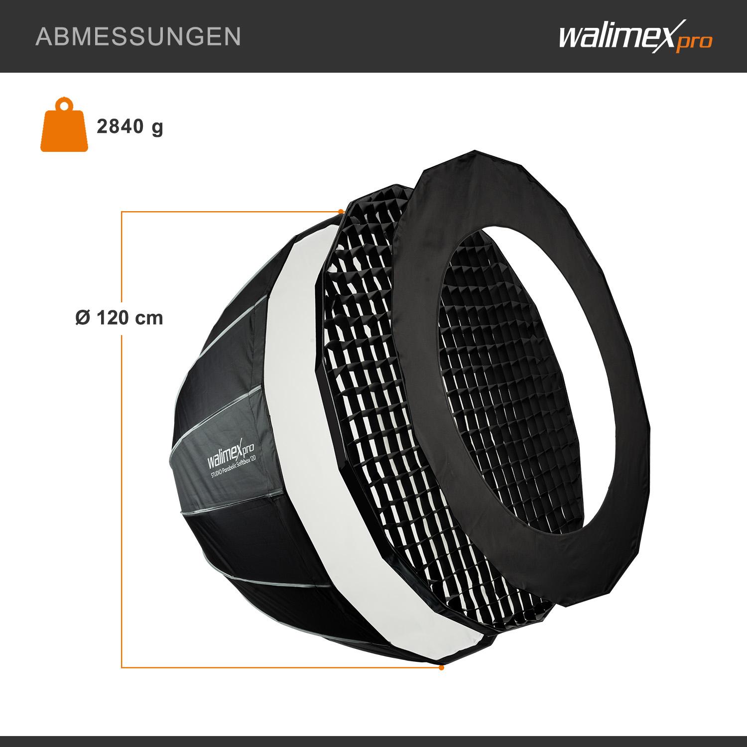 Thumbnail - Walimex pro Studio Parabolic Softbox 120 Hensel EH (Parabole Softbox), Softbox + Reflektor