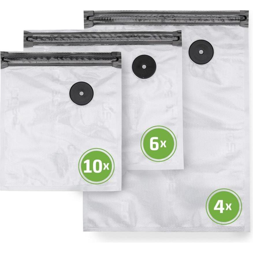 Caso Vacu ZIP-Bags Set 01243 Transparent, 20 bags, Lebensmittelverpackung, Transparent