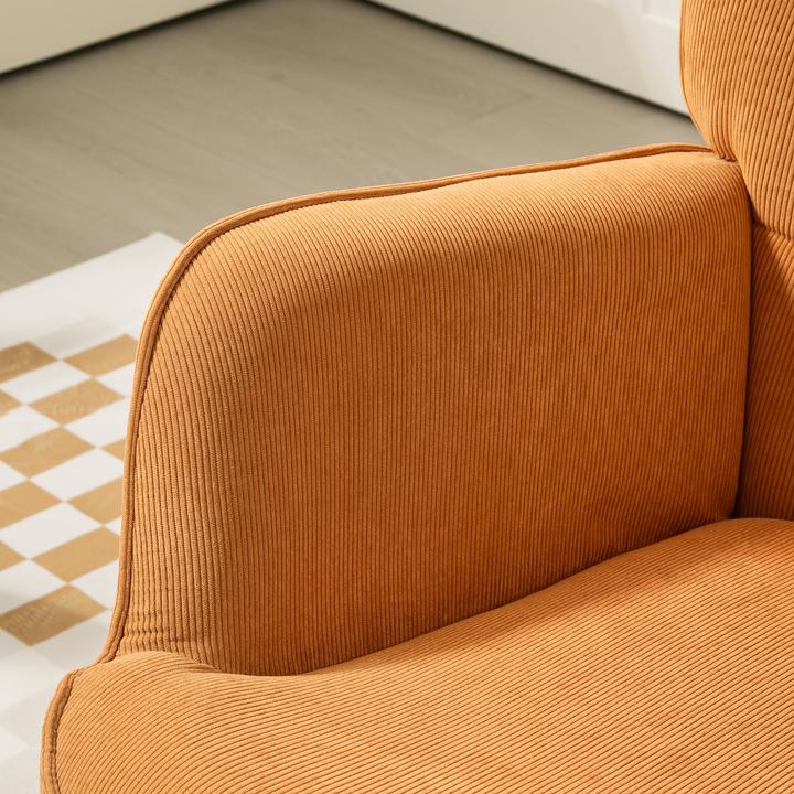 Produktbild Homcom Ohrensessel mit Hocker Kord Braun