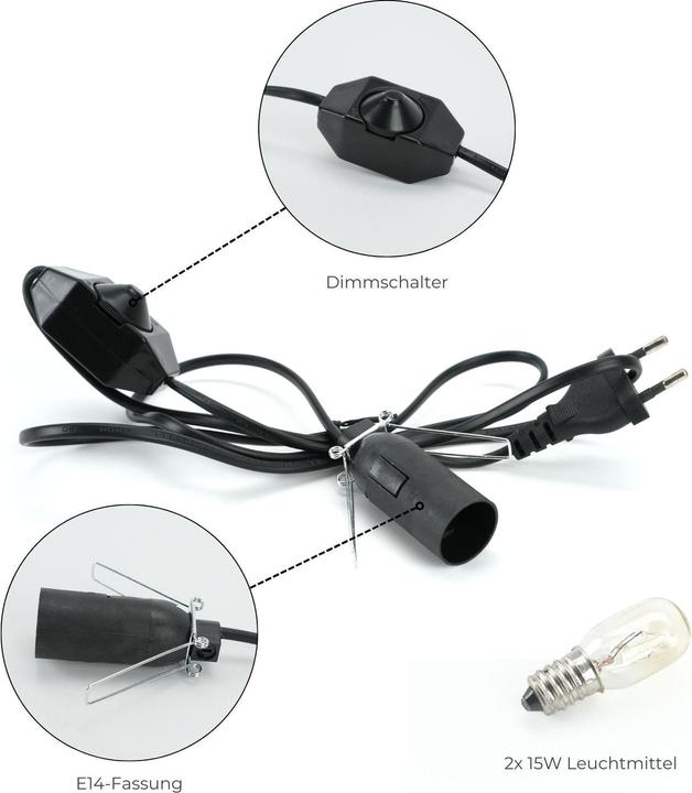 Produktbild Hermex Himalya-Salzlampe Salzkristalllampe Kristallsalzleuchte Dekotischlampe (E14)