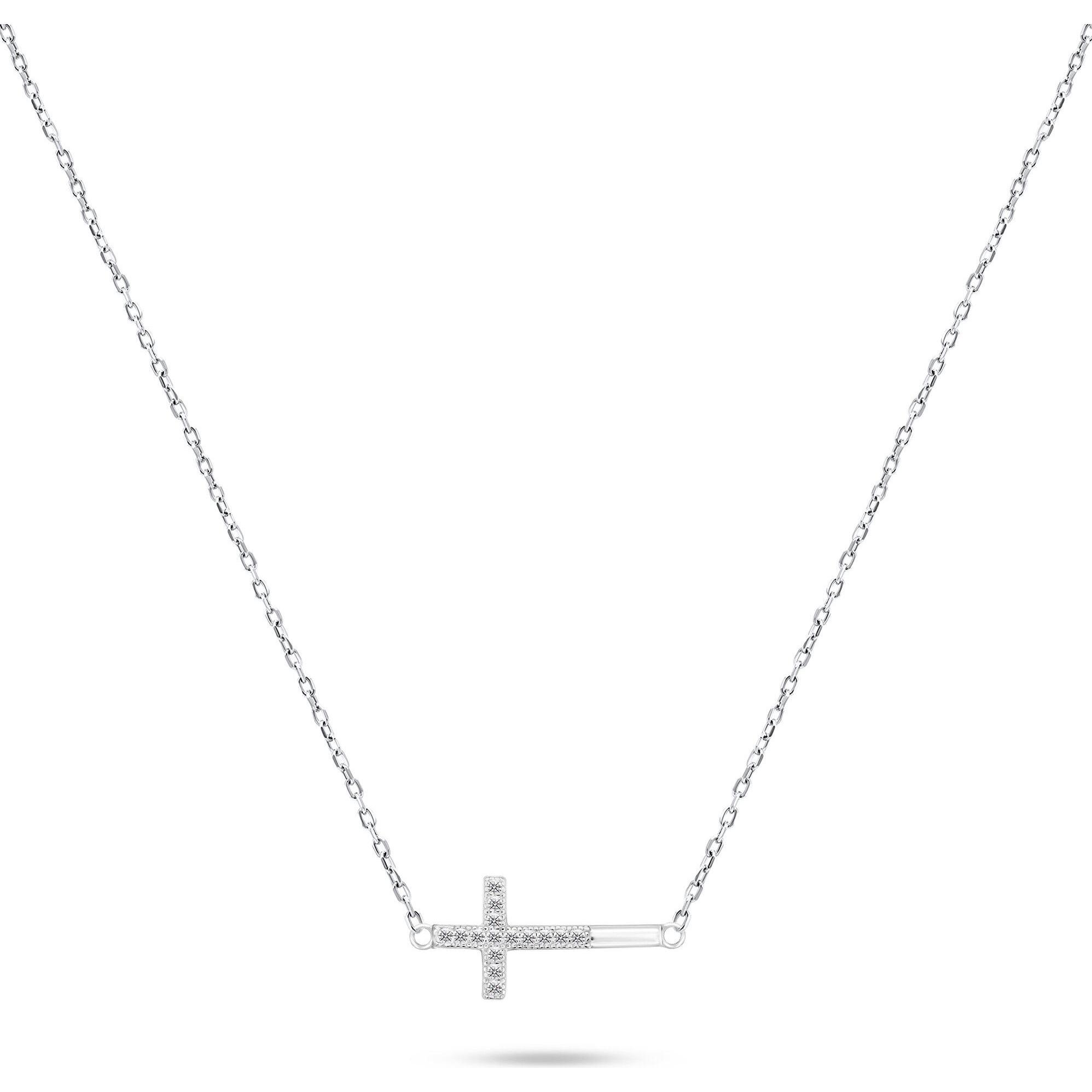 Brilio, Collana, Argento - Collana con croce senza tempo NCL58W