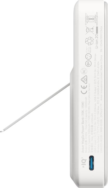 Actual product image Anker 633 magnetic Wireless Powerbank 15W 10000mAh 27W USB-C Port white (10000 mAh, 27 W, 27 Wh)
