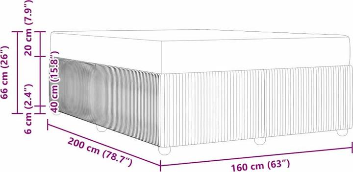 Actual product image vidaXL Boxspringbett (160 x 200 cm)
