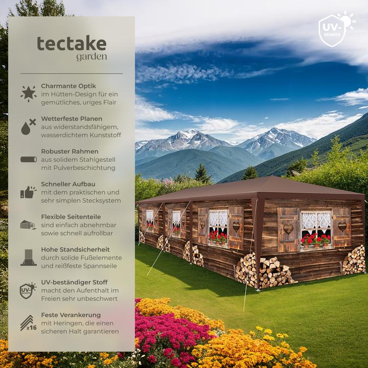 Produktbild tectake Pavillon Almchalet mit abnehmbaren Seitenteilen (900 cm, 300 cm)
