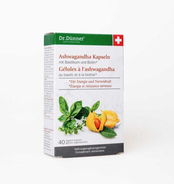 Actual product image Dr. Dünner Ashwagandha capsules with basil and biotin (40 Piece, Capsules, 46 g)