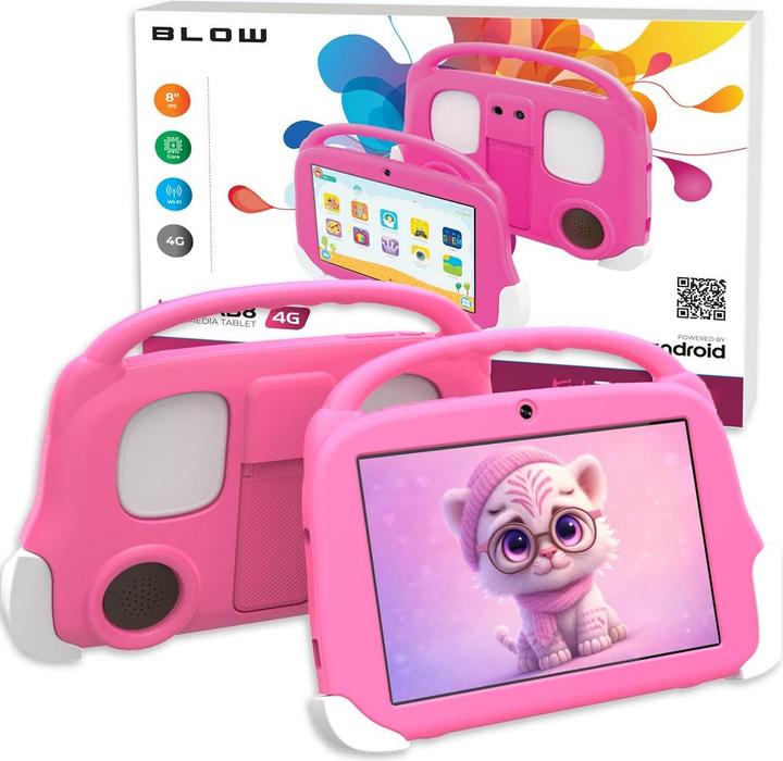 Produktbild Blow Tablet KidsTAB8 4G 4/64GB pink + case (4G, 8", 64 GB, Puder Rosa)