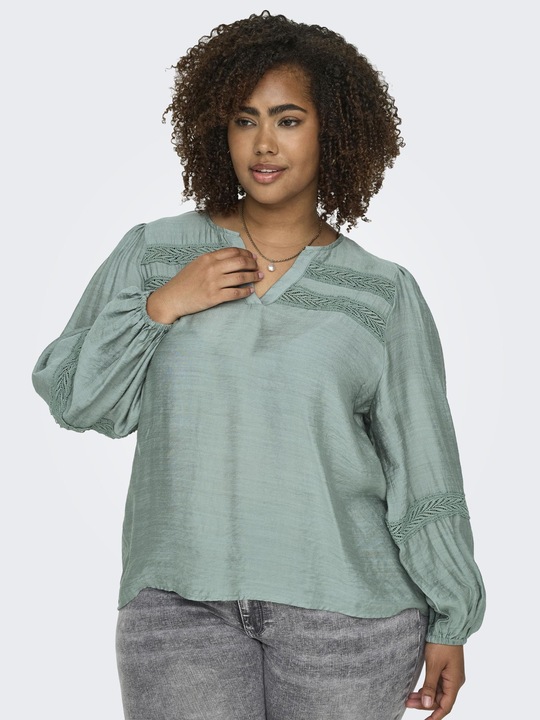 Actual product image Only Regular fit V-neck balloon sleeves Top Top (46)