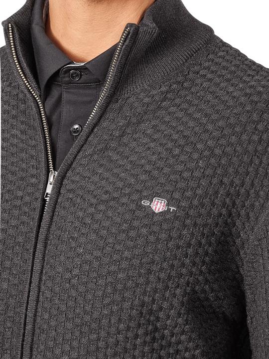 Produktbild GANT Cotton Texture Cardigan Zip Charcoal Melange (M)