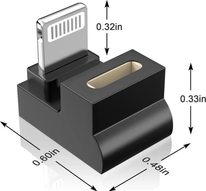 Produktbild PowerGuard USB-C zu Lightning 180 Grad Winkel U-Form Adapter (male/female) (USB Typ C, Lightning)