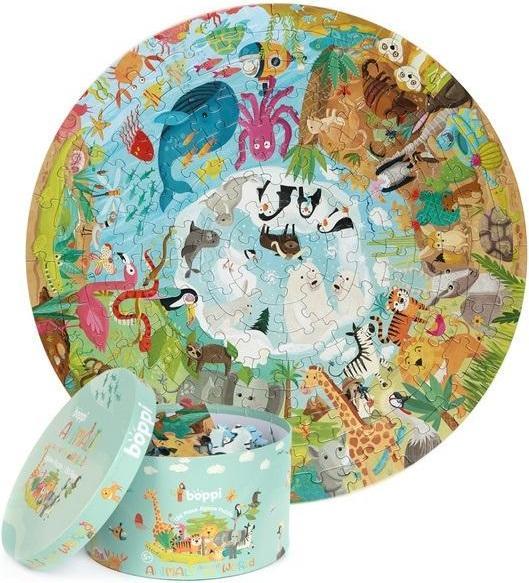 Boppi Rundes Puzzle 150 Tiere der Welt (150 Teile)