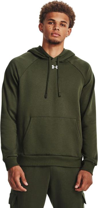 Actual product image Under Armour Bluza męska Rival Fleece Hoodie oliwkowa 1379757 390 2XL (XXL)