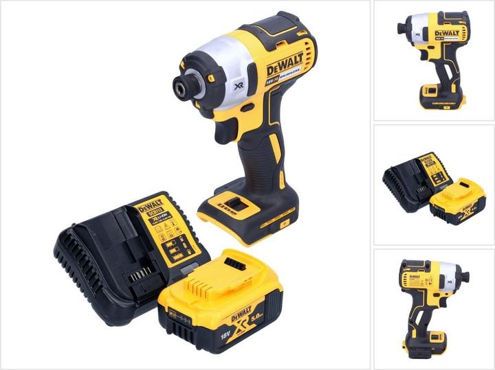 Produktbild DeWalt DCF 887 P1 Akku Schlagschrauber 18 V 205 Nm 1/4" Brushless + 1x Akku 5,0 Ah + Ladegerät (Ohne externe Stromquelle)