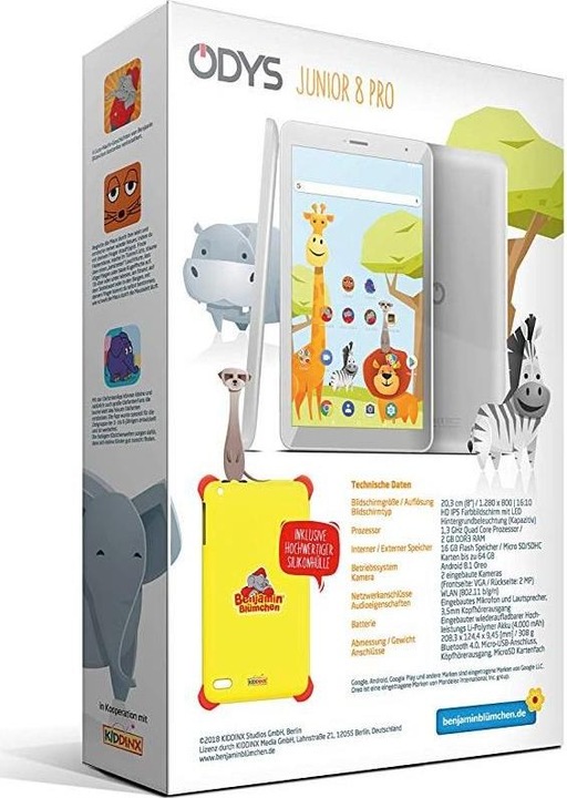 Produktbild Odys Junior 8 Pro (8", 16 GB, Yellow, Red)