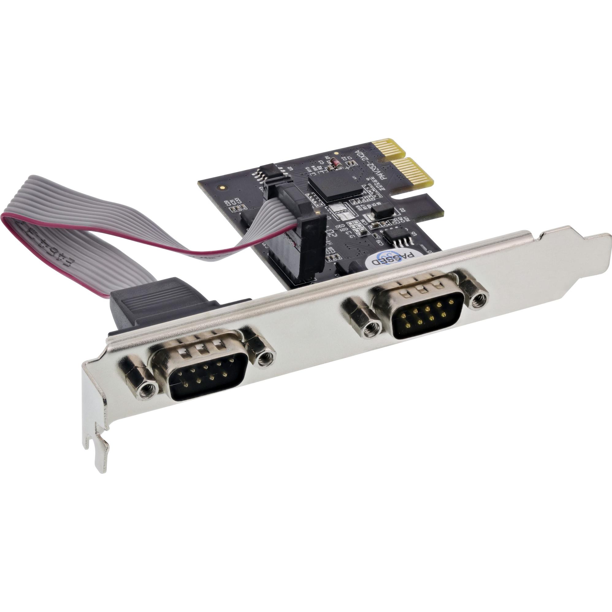 Longshine Controller PCIe 2x Seriell RS232 - Schnittstellenkarte - PCI-Express, Kontrollerkarte
